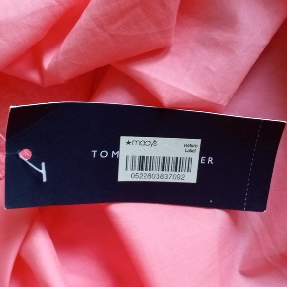 Tommy Hilfiger Medium cotton pleated top, short sleeves with crochet detail, NWT - Picture 9 of 9